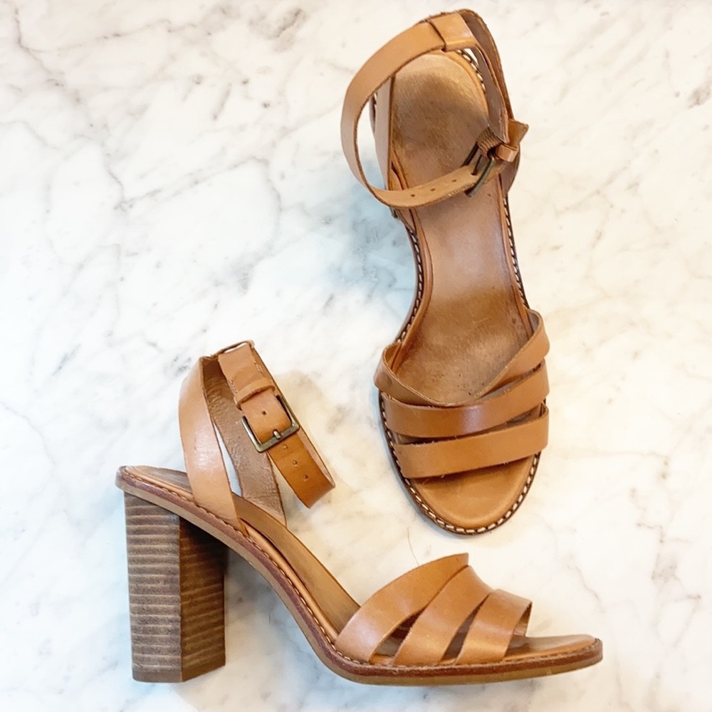 Madewell “Alder” Strappy Leather Heel Sandals Sz 8